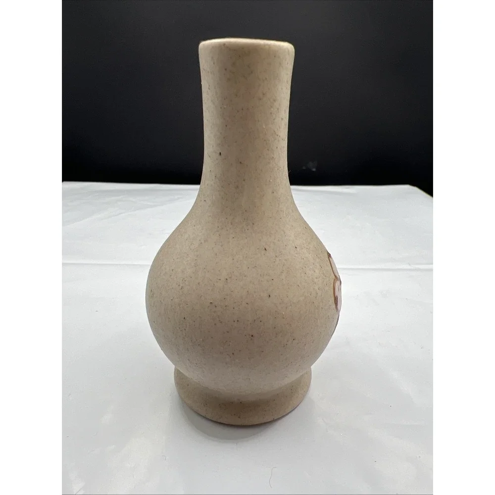 Vintage Pigeon Forge Pottery Dogwood Bud Vase Speckled Stoneware Signed Tennesse